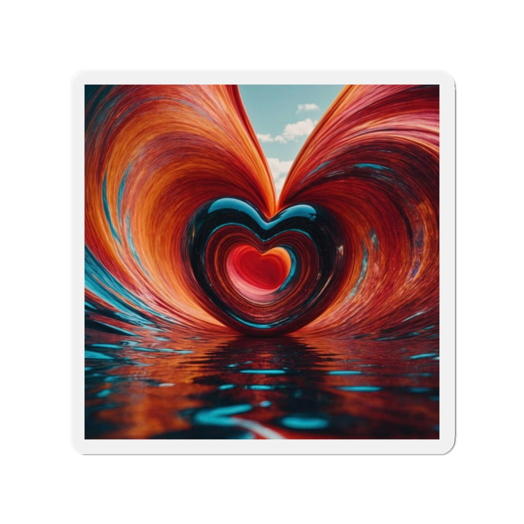 Vibrant Liquid Heart - Die-cut Magnet - Home Decor - g(0D·IO) - 2" x 2" - Die-Cut - 1 pc