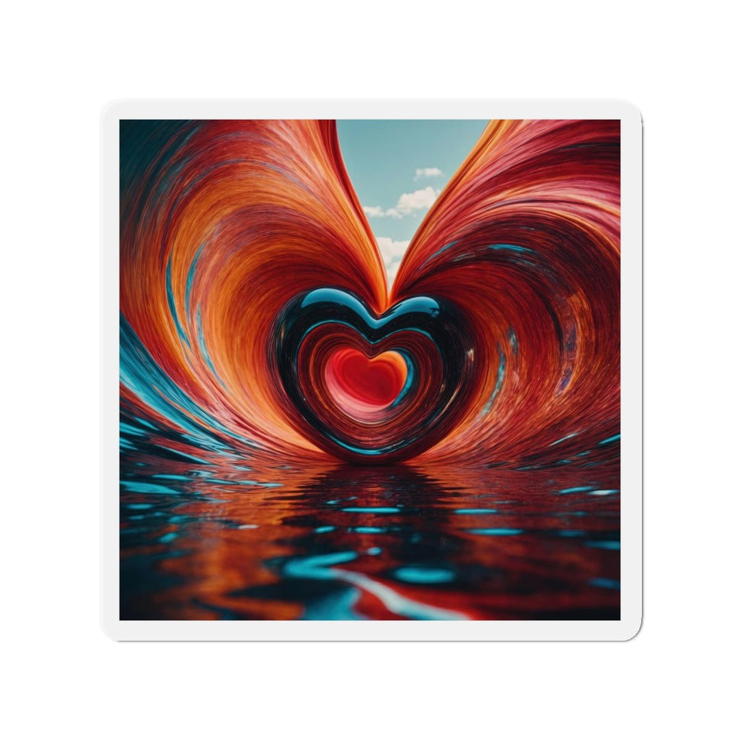 Vibrant Liquid Heart - Die-cut Magnet - Home Decor - g(0D·IO) - 6 × 6" - Die-Cut - 1 pc