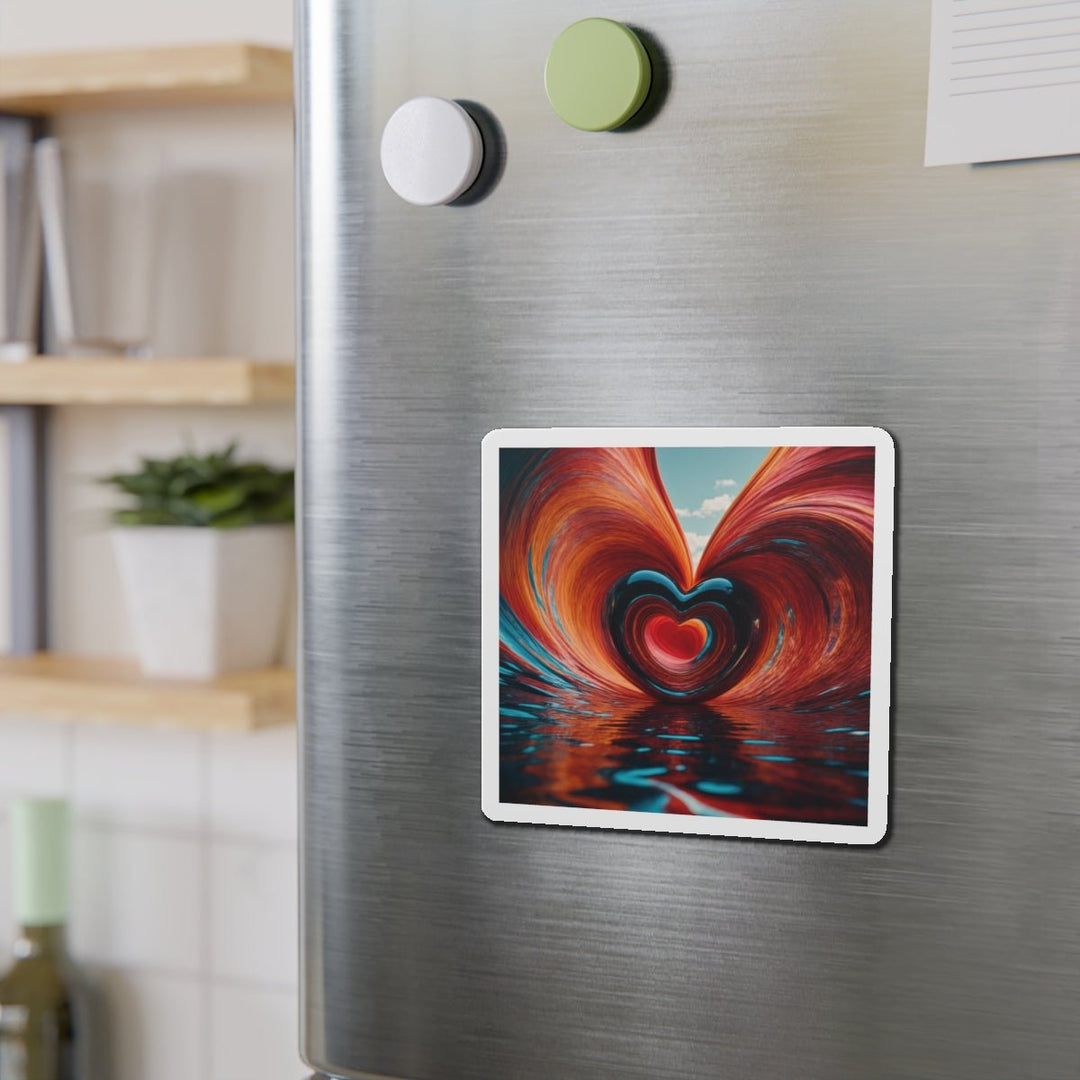 Vibrant Liquid Heart - Die-cut Magnet - Home Decor - g(0D·IO) - 6 × 6" - Die-Cut - 1 pc