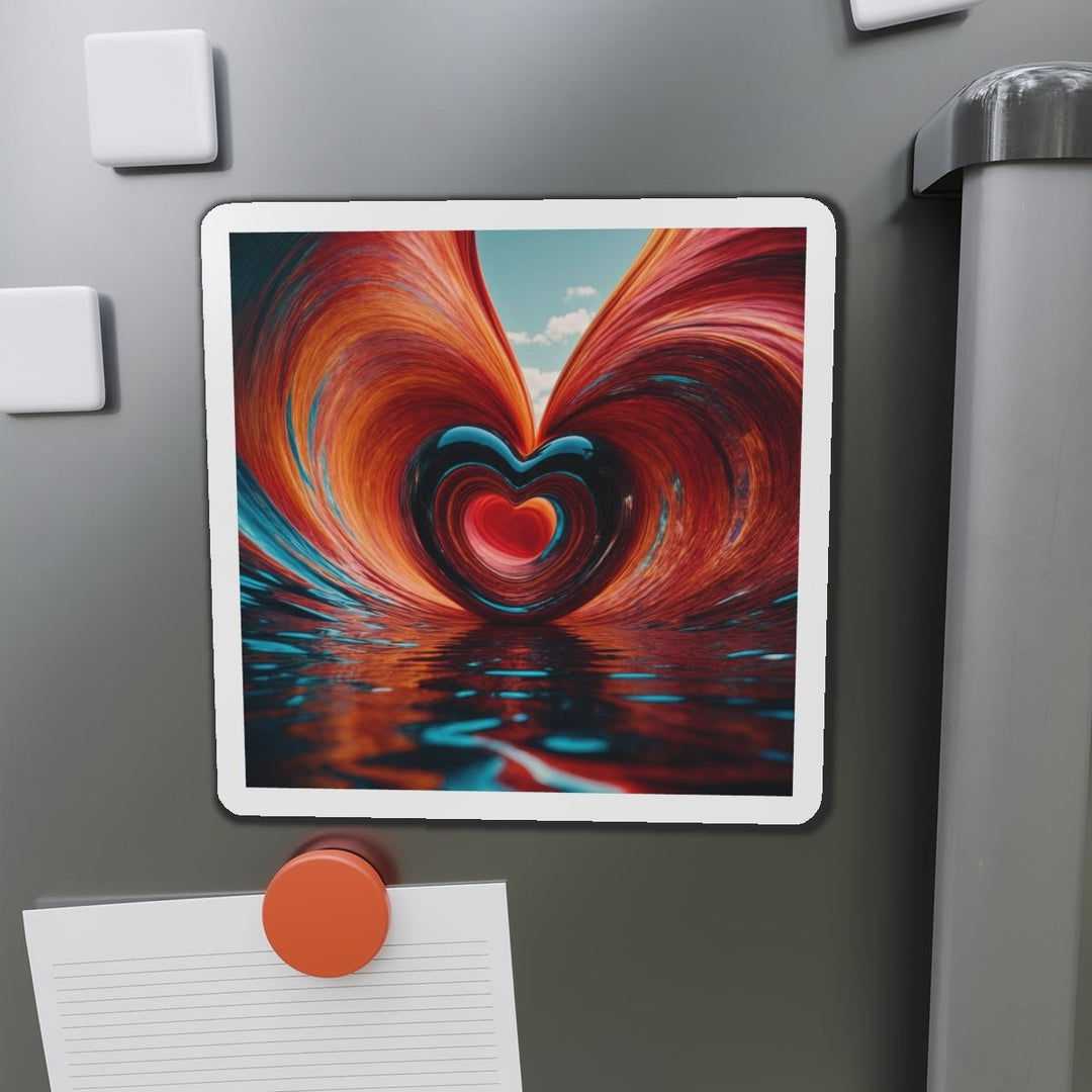 Vibrant Liquid Heart - Die-cut Magnet - Home Decor - g(0D·IO) - 6 × 6" - Die-Cut - 1 pc