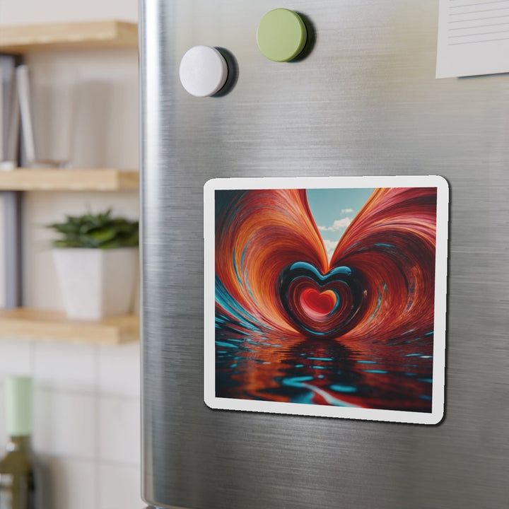 Vibrant Liquid Heart - Die-cut Magnet - Home Decor - g(0D·IO) - 6 × 6" - Die-Cut - 1 pc