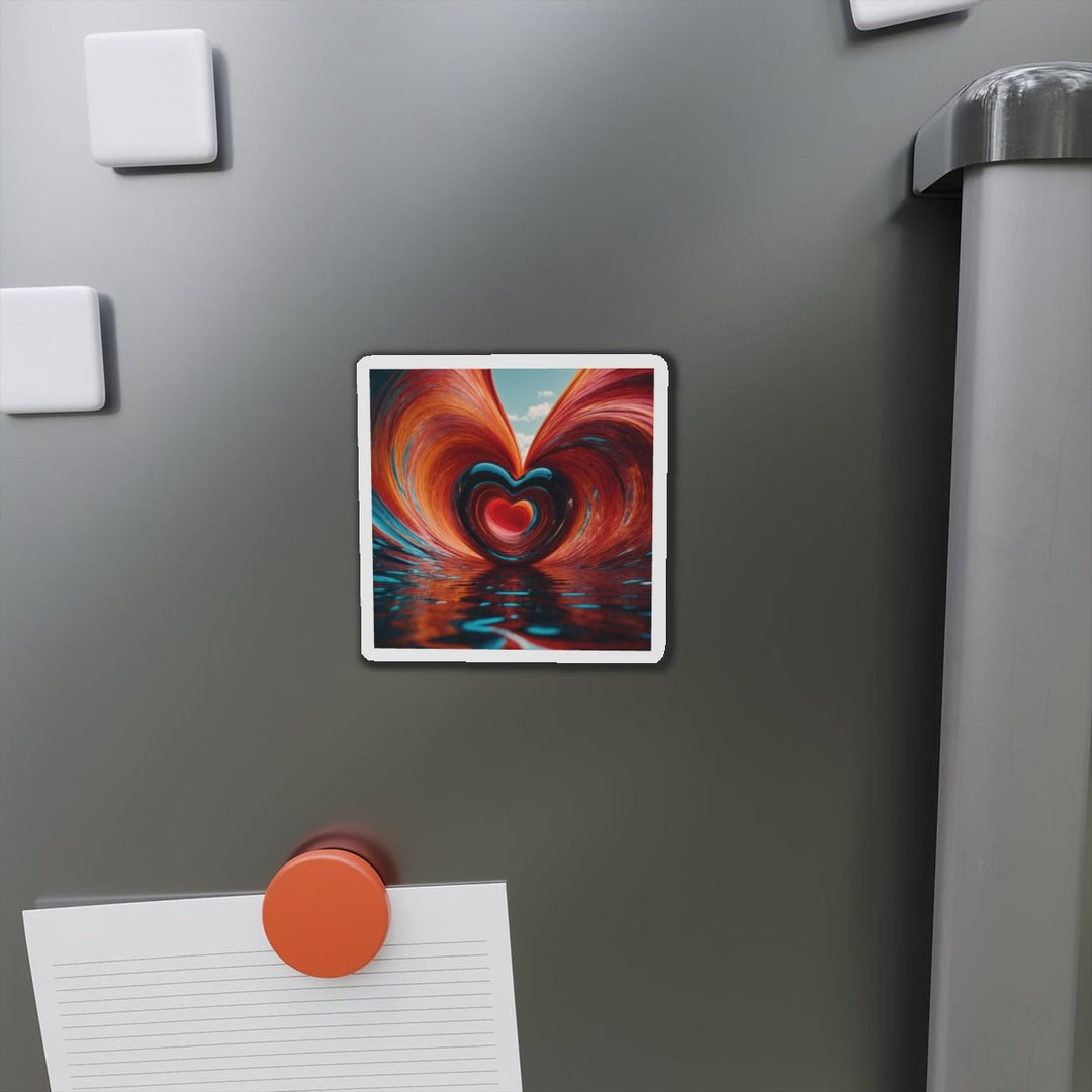 Vibrant Liquid Heart - Die-cut Magnet - Home Decor - g(0D·IO) - 6 × 6" - Die-Cut - 1 pc