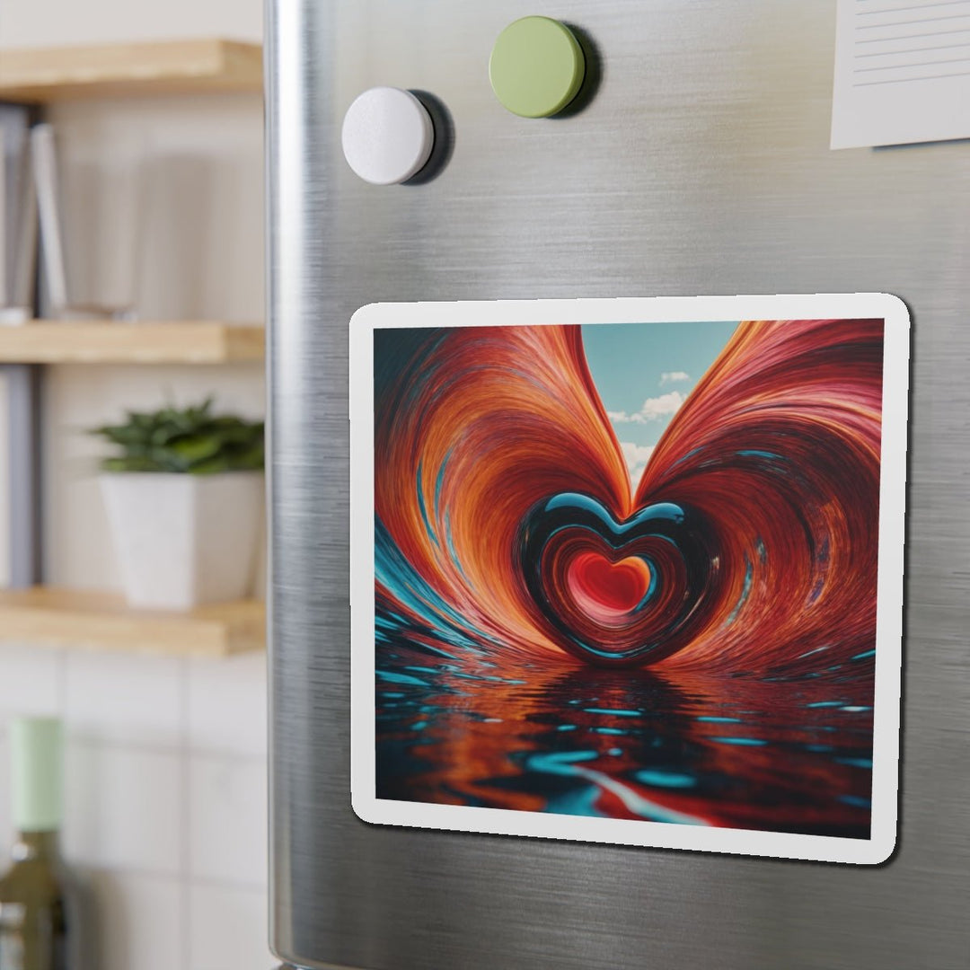 Vibrant Liquid Heart - Die-cut Magnet - Home Decor - g(0D·IO) - 6 × 6" - Die-Cut - 1 pc