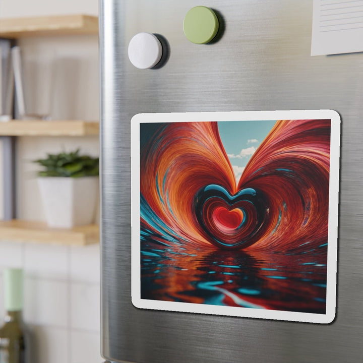 Vibrant Liquid Heart - Die-cut Magnet - Home Decor - g(0D·IO) - 6 × 6" - Die-Cut - 1 pc