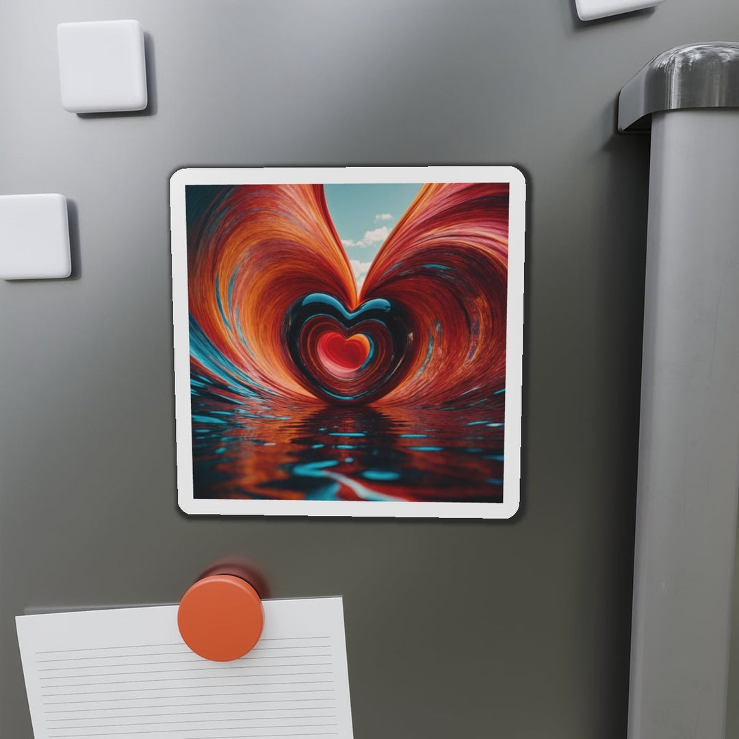 Vibrant Liquid Heart - Die-cut Magnet - Home Decor - g(0D·IO) - 6 × 6" - Die-Cut - 1 pc