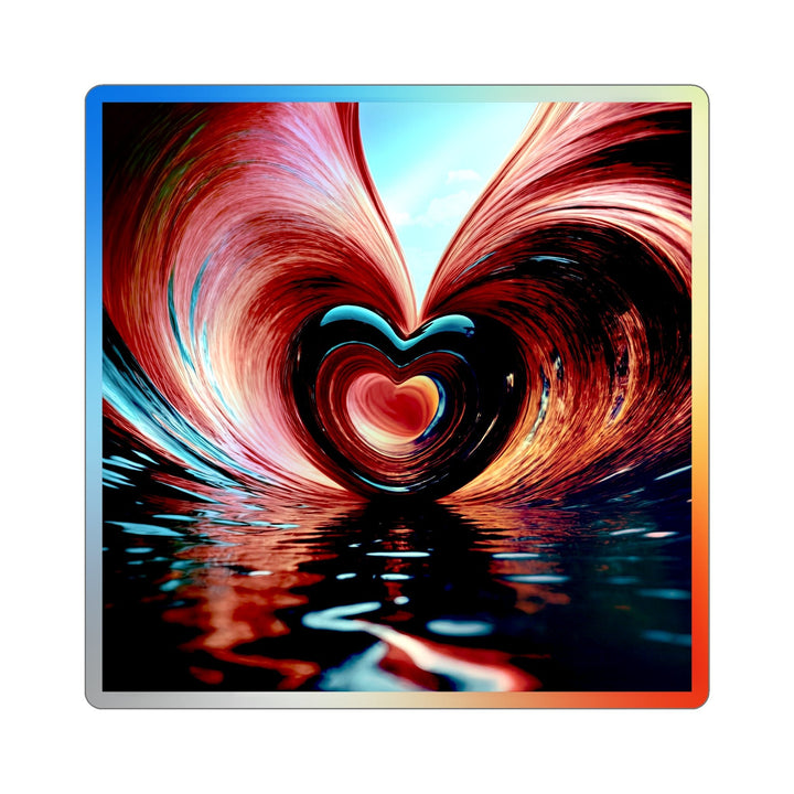 Vibrant Liquid Heart - Holographic Die-Cut Sticker - Paper products - g(0D·IO) - 4" × 4" - Die-Cut - Holographic