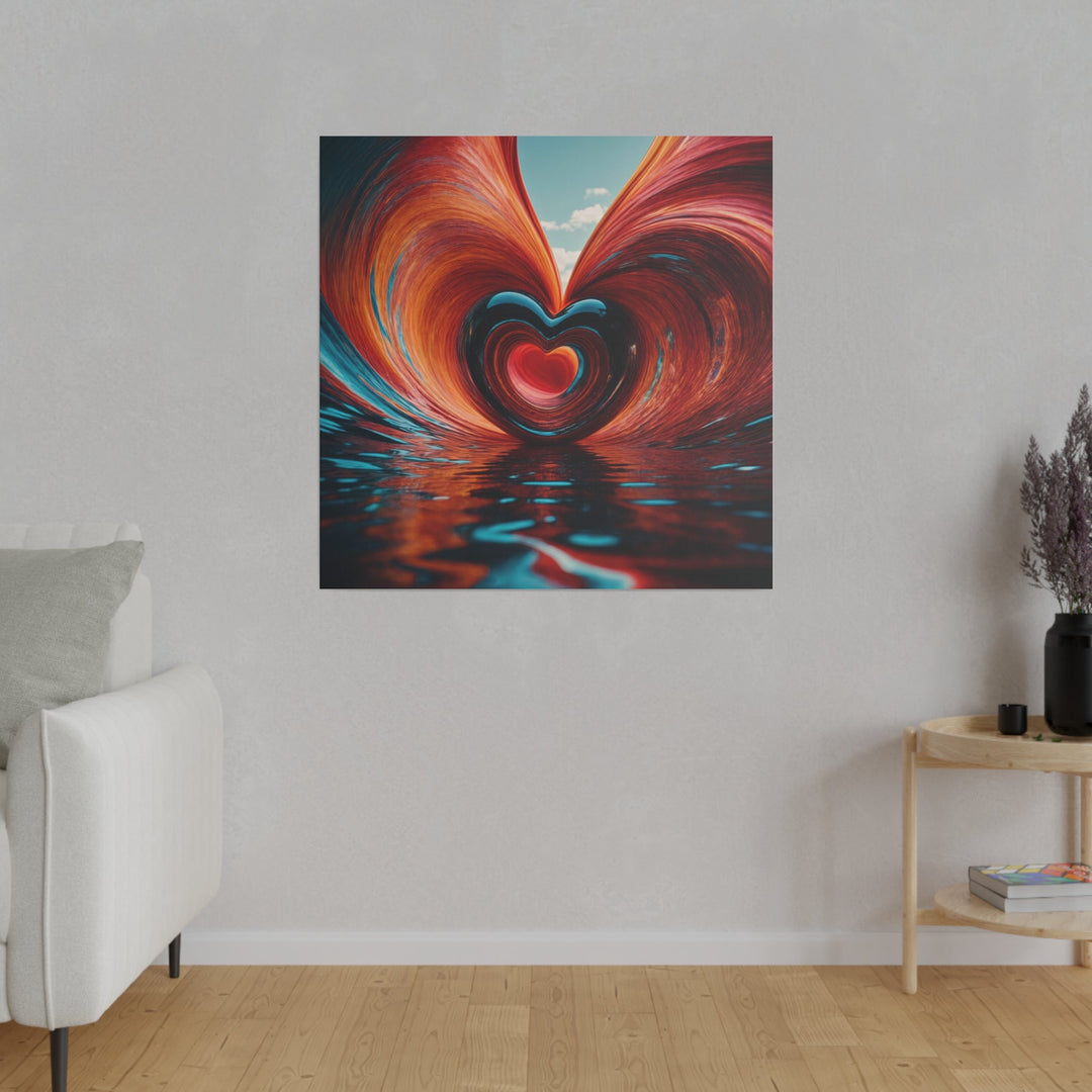 Vibrant Liquid Heart - Matte Canvas - Canvas - g(0D·IO) - 32" x 32" (Square) - 0.75'' -