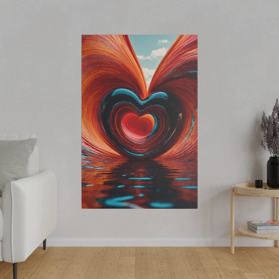 Vibrant Liquid Heart - Matte Canvas - Canvas - g(0D·IO) - 32" x 32" (Square) - 0.75'' -