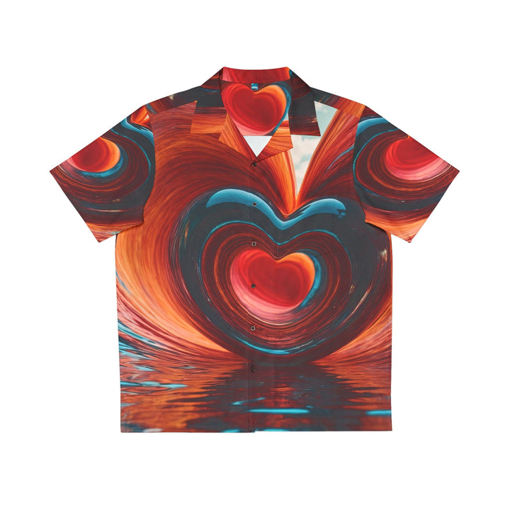 Vibrant Liquid Heart - Men's Hawaiian Shirt - All Over Prints - g(0D·IO) - S - Black -