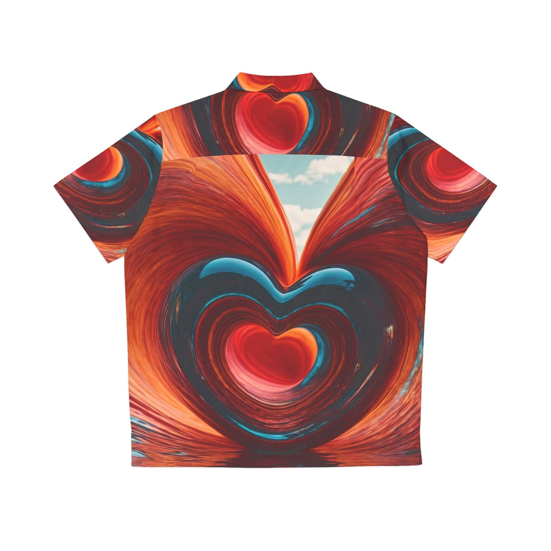 Vibrant Liquid Heart - Men's Hawaiian Shirt - All Over Prints - g(0D·IO) - S - Black -