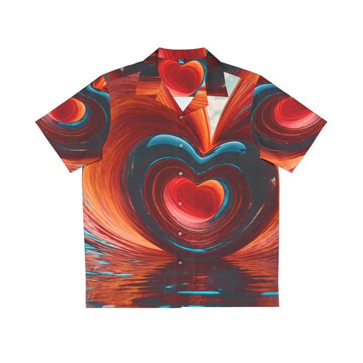 Vibrant Liquid Heart - Men's Hawaiian Shirt - All Over Prints - g(0D·IO) - S - White -