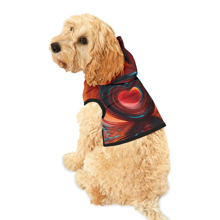 Vibrant Liquid Heart - Pet Hoodie - Pets - g(0D·IO) - XXS - Black Rib -