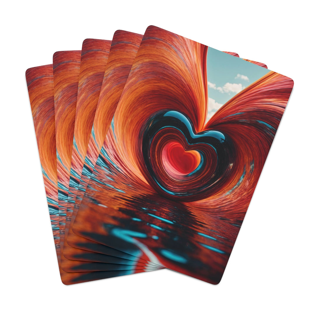 Vibrant Liquid Heart - Poker Cards - Paper products - g(0D·IO) - 2.47" x 3.47" - White - Semi Glossy