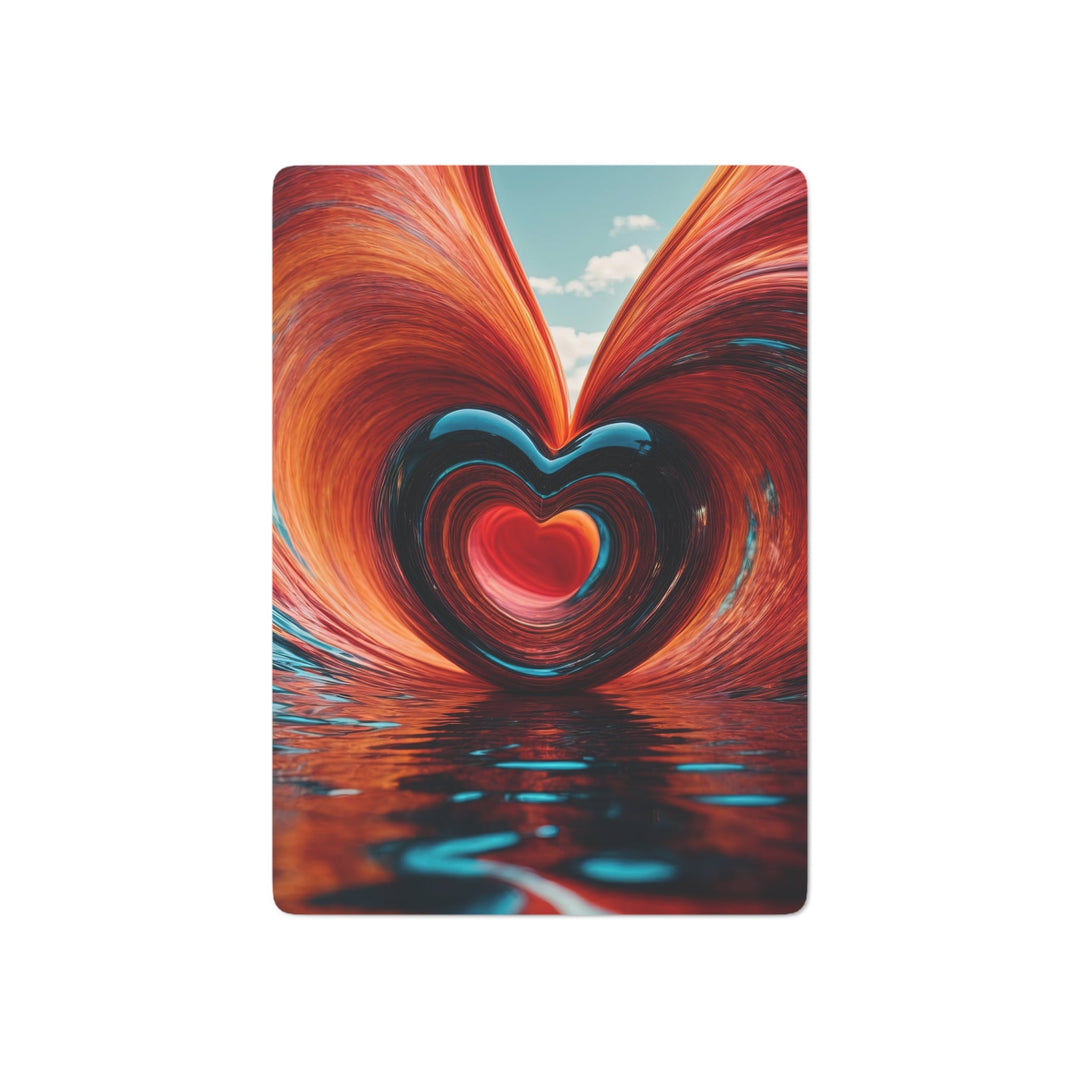 Vibrant Liquid Heart - Poker Cards - Paper products - g(0D·IO) - 2.47" x 3.47" - White - Semi Glossy