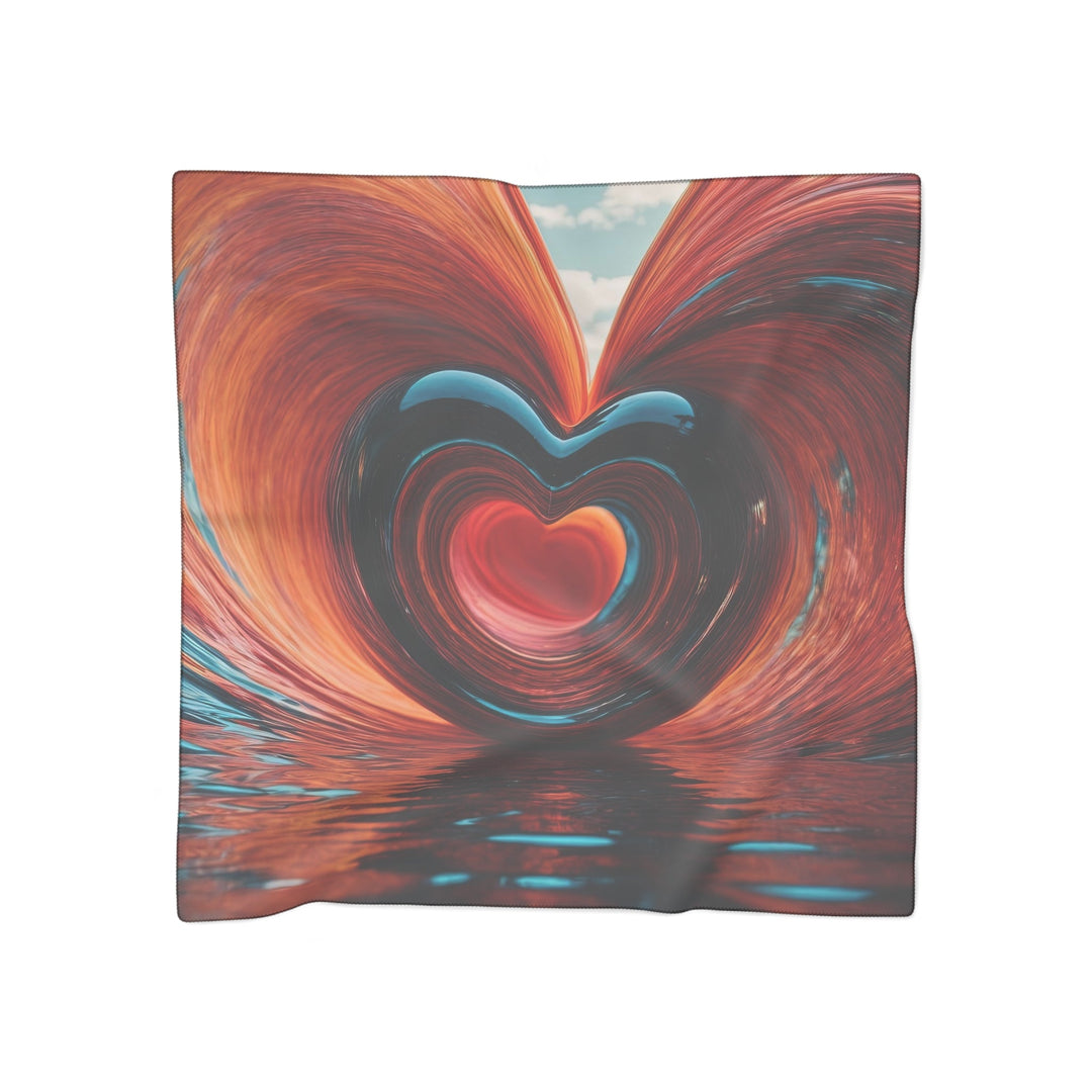 Vibrant Liquid Heart - Poly Scarf - Accessories - g(0D·IO) - Poly voile - 50" × 50" -