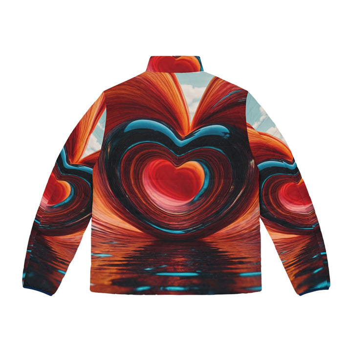 Vibrant Liquid Heart - Puffer Jacket - All Over Prints - g(0D·IO) - S - Black zipper -