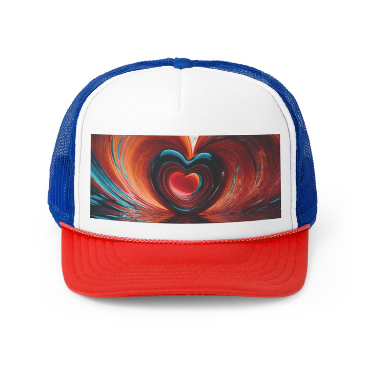 Vibrant Liquid Heart - Trucker Hat - Hats - g(0D·IO) - Blue/Red - One size -