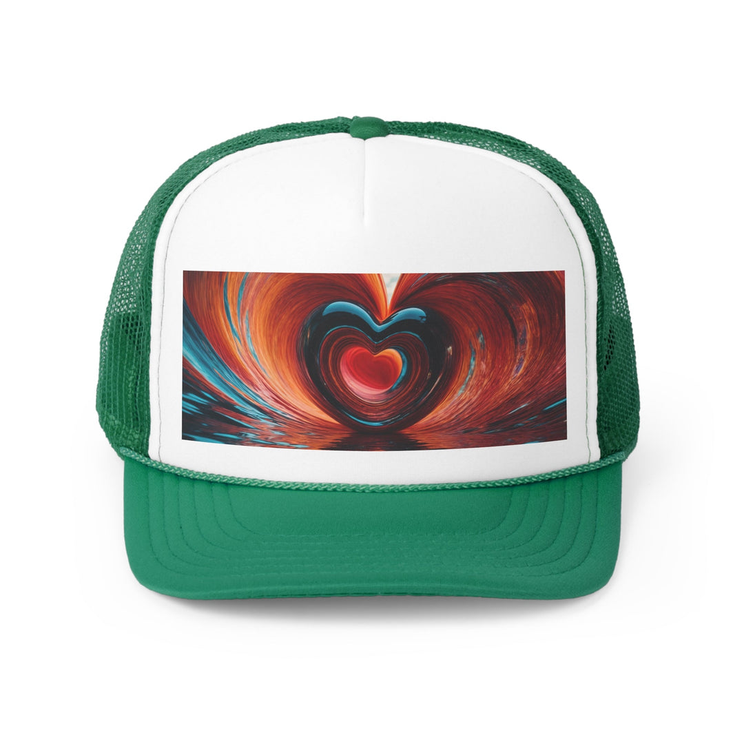 Vibrant Liquid Heart - Trucker Hat - Hats - g(0D·IO) - Green - One size -