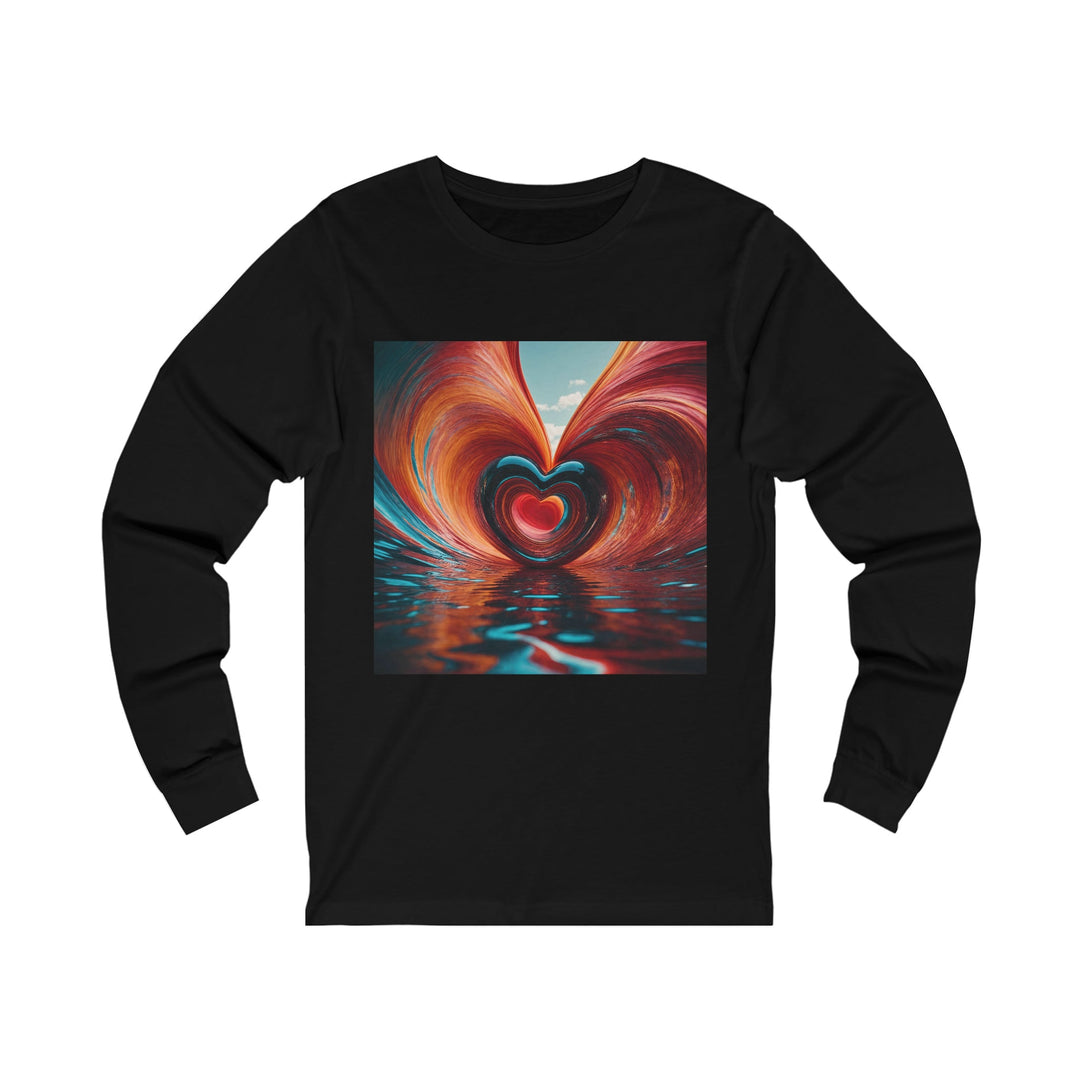 Vibrant Liquid Heart - Unisex Jersey Long Sleeve Tee - Long-sleeve - g(0D·IO) - S - Black -