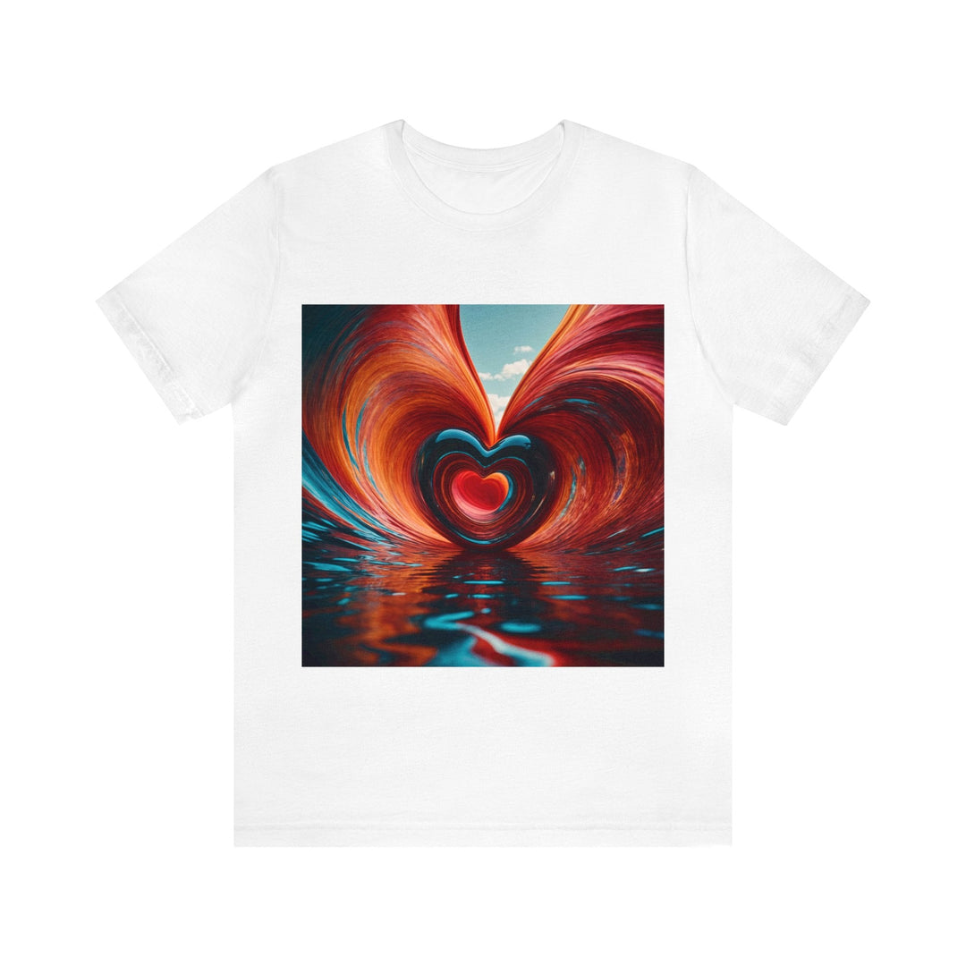 Vibrant Liquid Heart - Unisex Jersey Short Sleeve Tee - T-Shirt - g(0D·IO) - White - S -