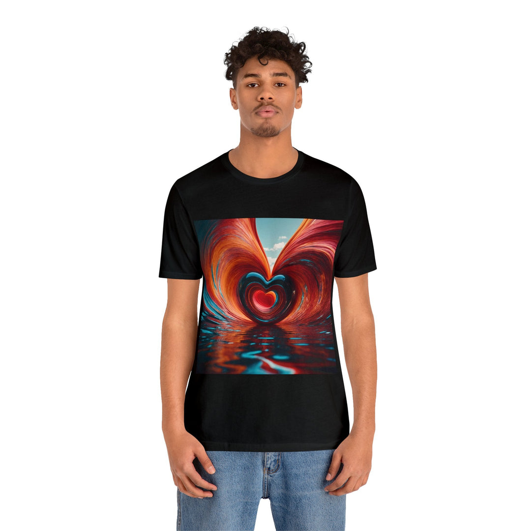 Vibrant Liquid Heart - Unisex Jersey Short Sleeve Tee - T-Shirt - g(0D·IO) - Black - S -