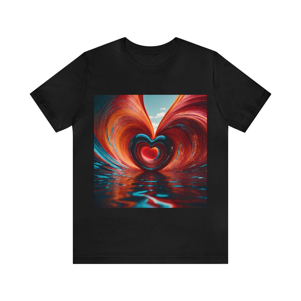 Vibrant Liquid Heart - Unisex Jersey Short Sleeve Tee - T-Shirt - g(0D·IO) - Black - S -