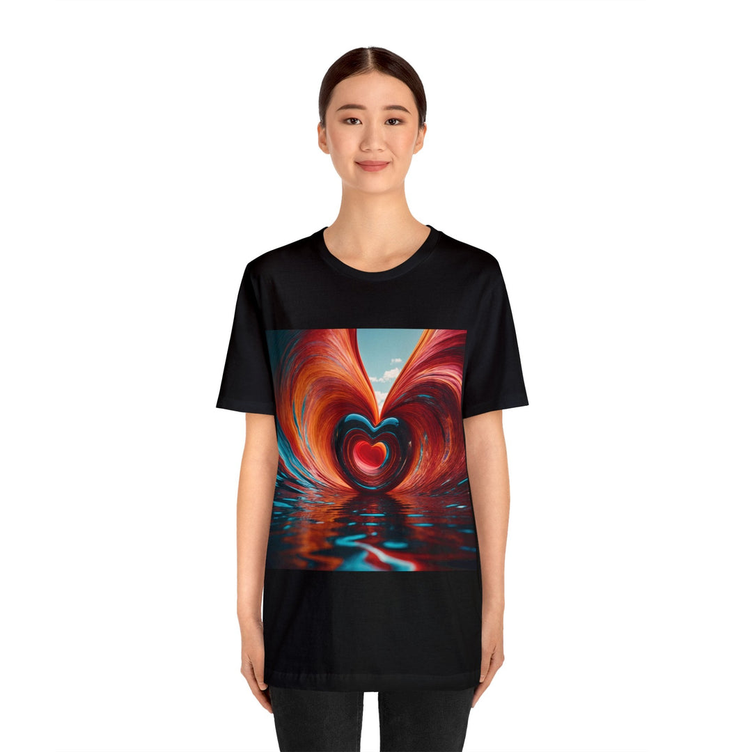 Vibrant Liquid Heart - Unisex Jersey Short Sleeve Tee - T-Shirt - g(0D·IO) - Black - S -