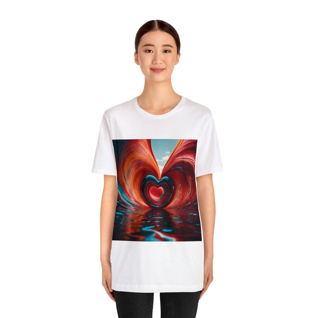 Vibrant Liquid Heart - Unisex Jersey Short Sleeve Tee - T-Shirt - g(0D·IO) - Black - S -