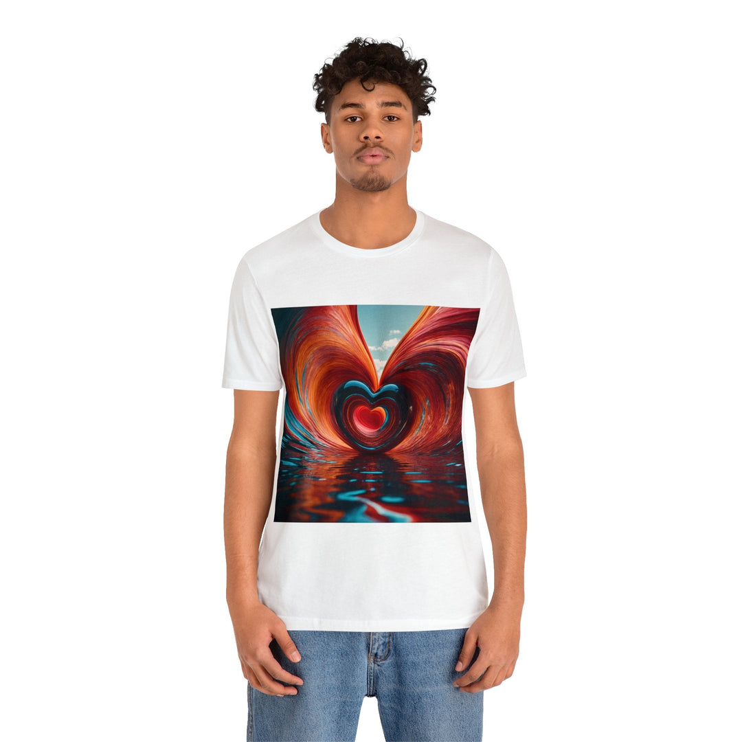 Vibrant Liquid Heart - Unisex Jersey Short Sleeve Tee - T-Shirt - g(0D·IO) - Black - S -