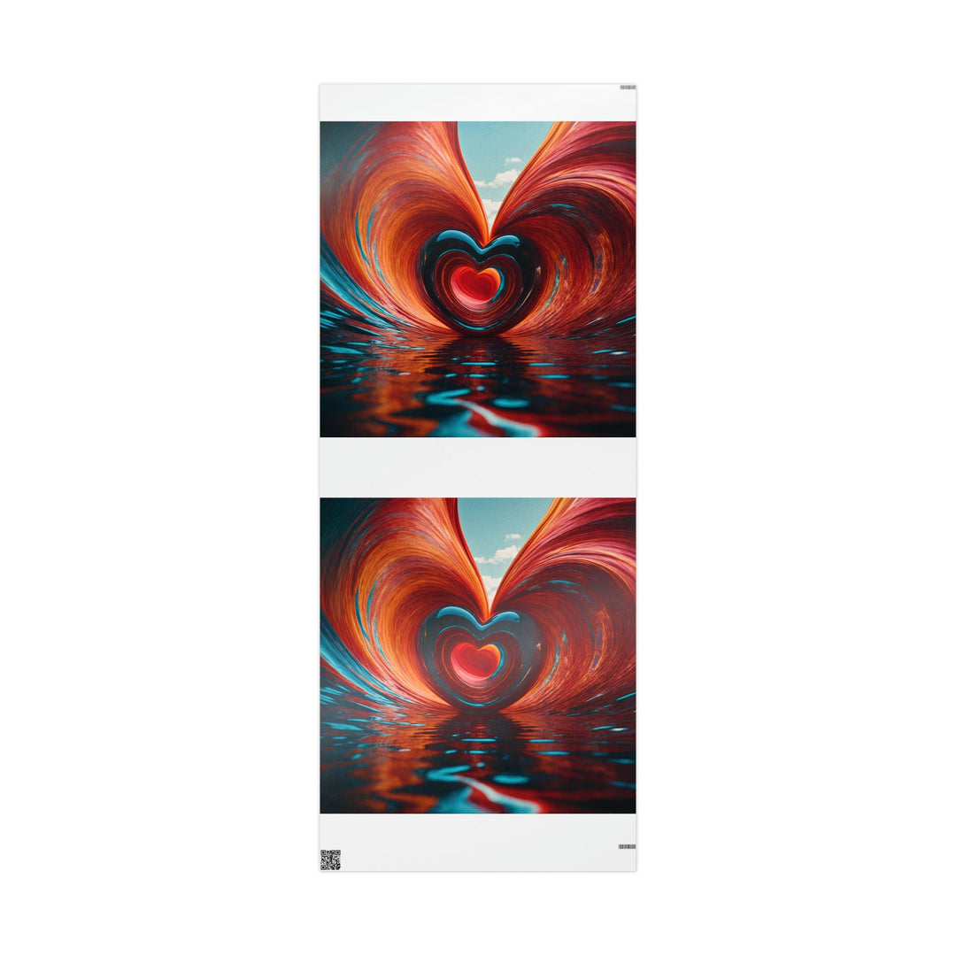 Vibrant Liquid Heart - Wrapping Paper - Home Decor - g(0D·IO) - 30'' x 72'' - Glossy -