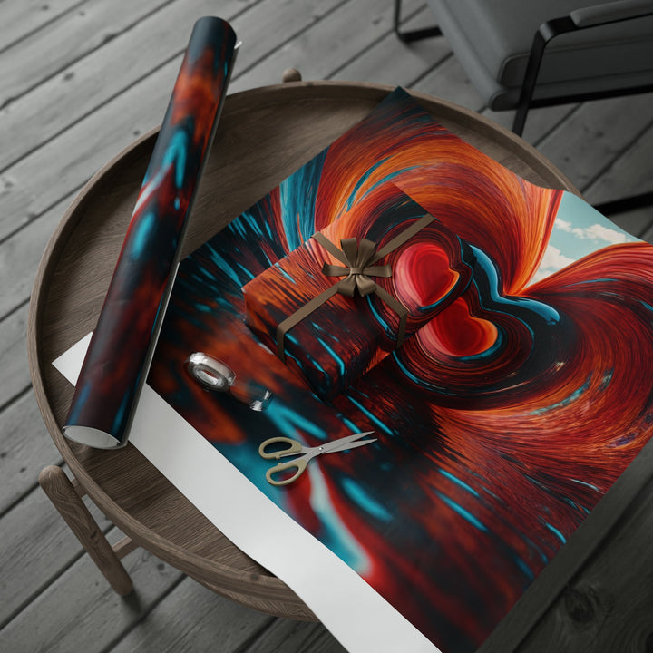 Vibrant Liquid Heart - Wrapping Paper - Home Decor - g(0D·IO) - 30'' x 72'' - Matte -
