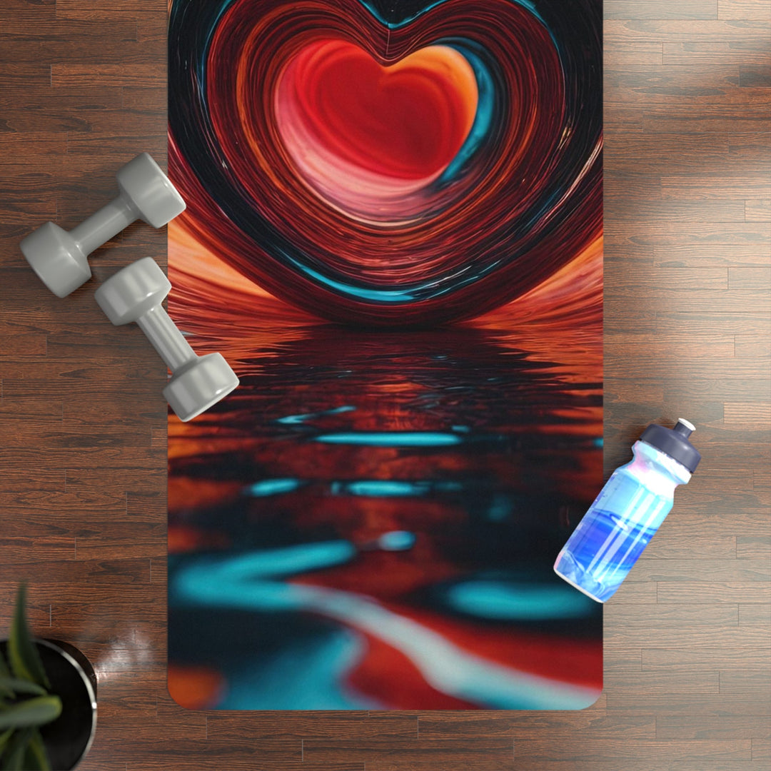 Vibrant Liquid Heart - Yoga Mat - Home Decor - g(0D·IO) - 24” x 68” - -
