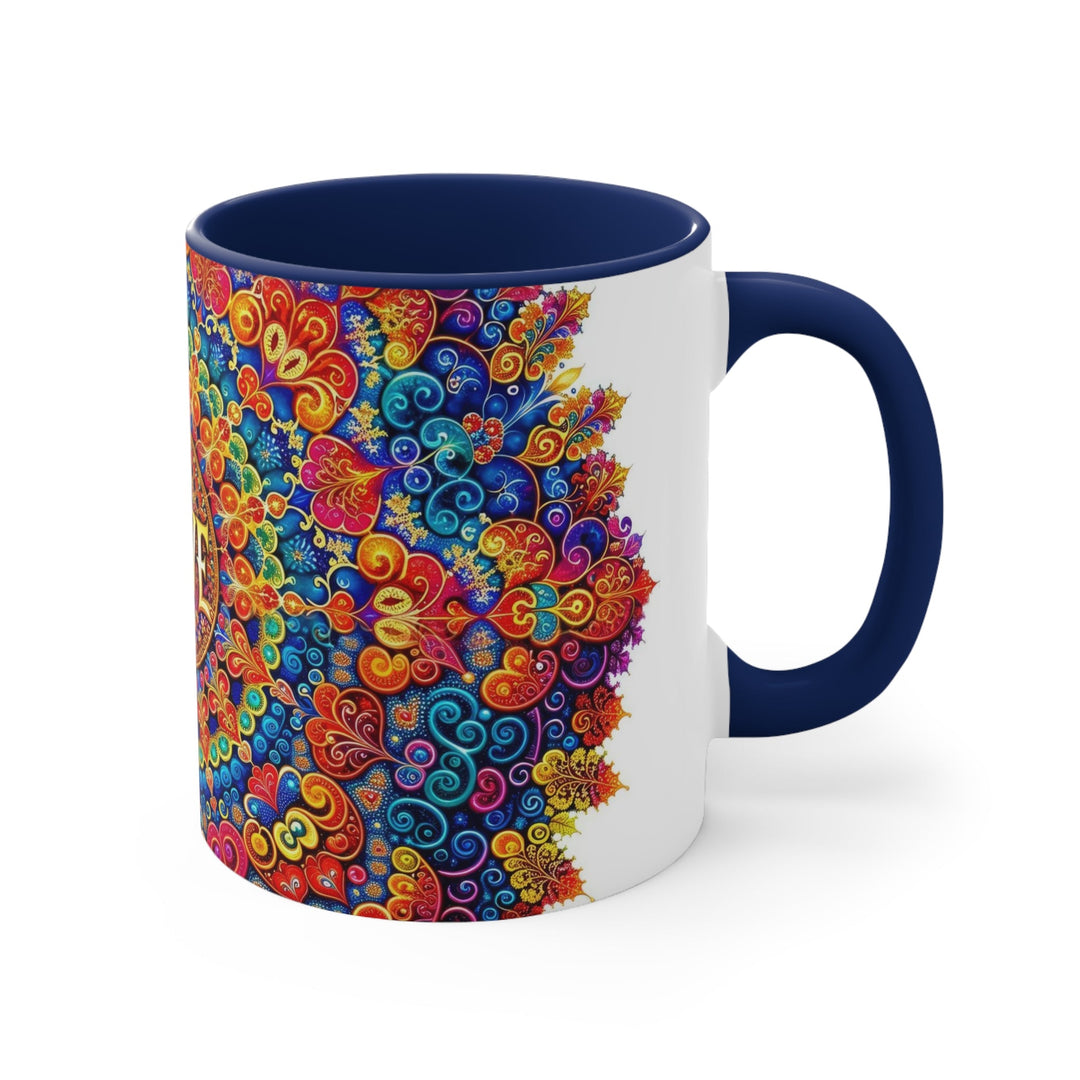 Vibrant Love Mandala - Accent Coffee Mug - Mug - g(0D·IO) - Pink - 11oz -