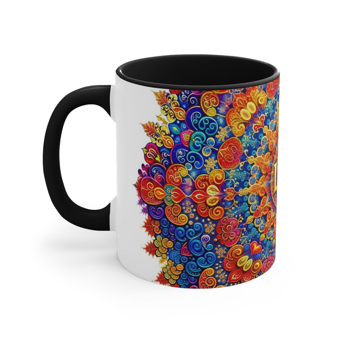 Vibrant Love Mandala - Accent Coffee Mug - Mug - g(0D·IO) - Pink - 11oz -