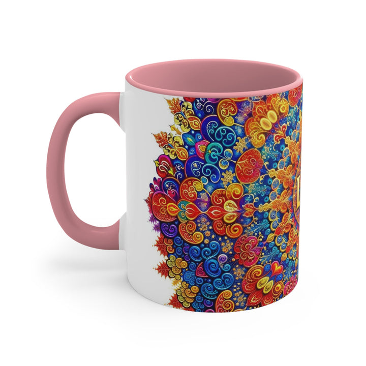 Vibrant Love Mandala - Accent Coffee Mug - Mug - g(0D·IO) - Pink - 11oz -