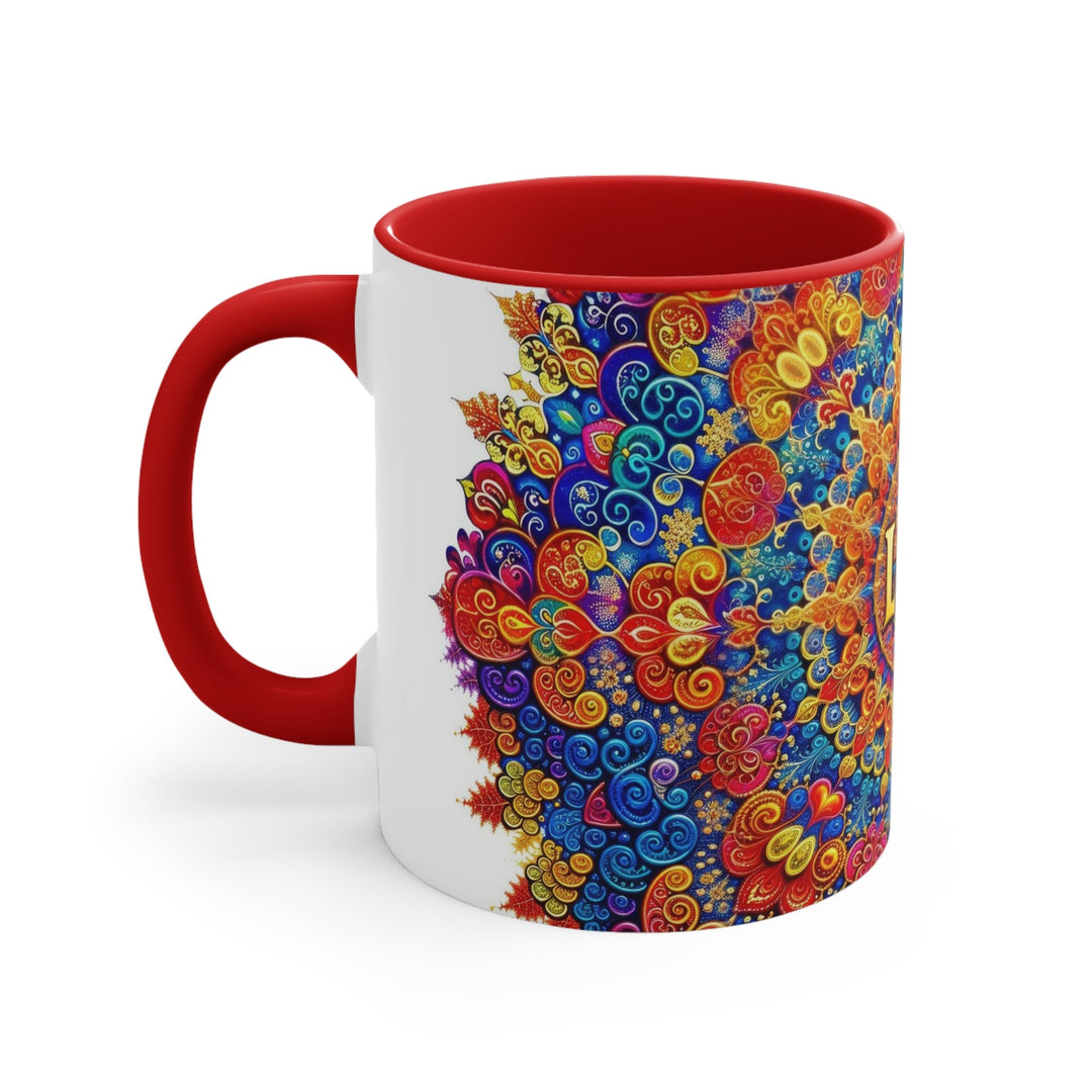 Vibrant Love Mandala - Accent Coffee Mug - Mug - g(0D·IO) - Pink - 11oz -