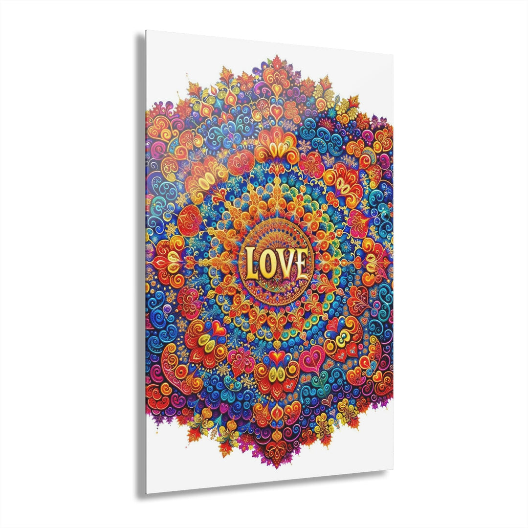 Vibrant Love Mandala - Acrylic Prints (French Cleat Hanging) - Home Decor - g(0D·IO) - 24" x 36" (Vertical) - 0.25'' -