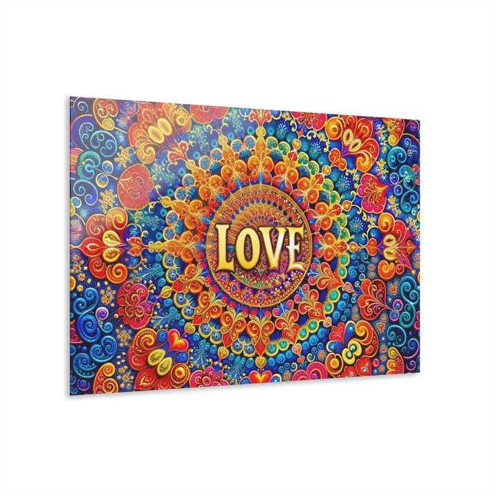 Vibrant Love Mandala - Acrylic Prints (French Cleat Hanging) - Home Decor - g(0D·IO) - 36" x 24" (Horizontal) - 0.25'' -