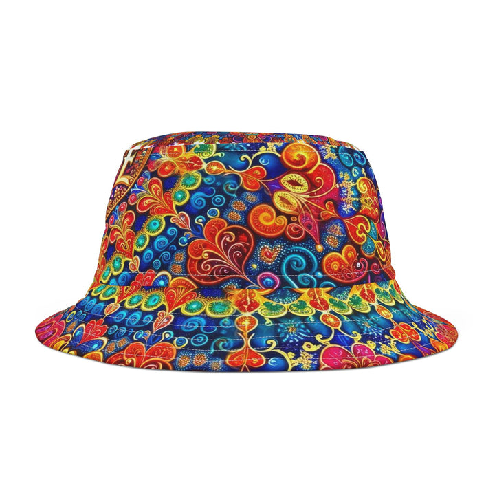 Vibrant Love Mandala - Bucket Hat - Hats - g(0D·IO) - Large - White stitching -