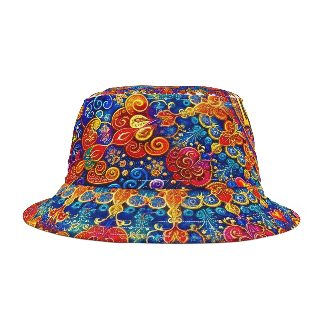 Vibrant Love Mandala - Bucket Hat - Hats - g(0D·IO) - Large - White stitching -