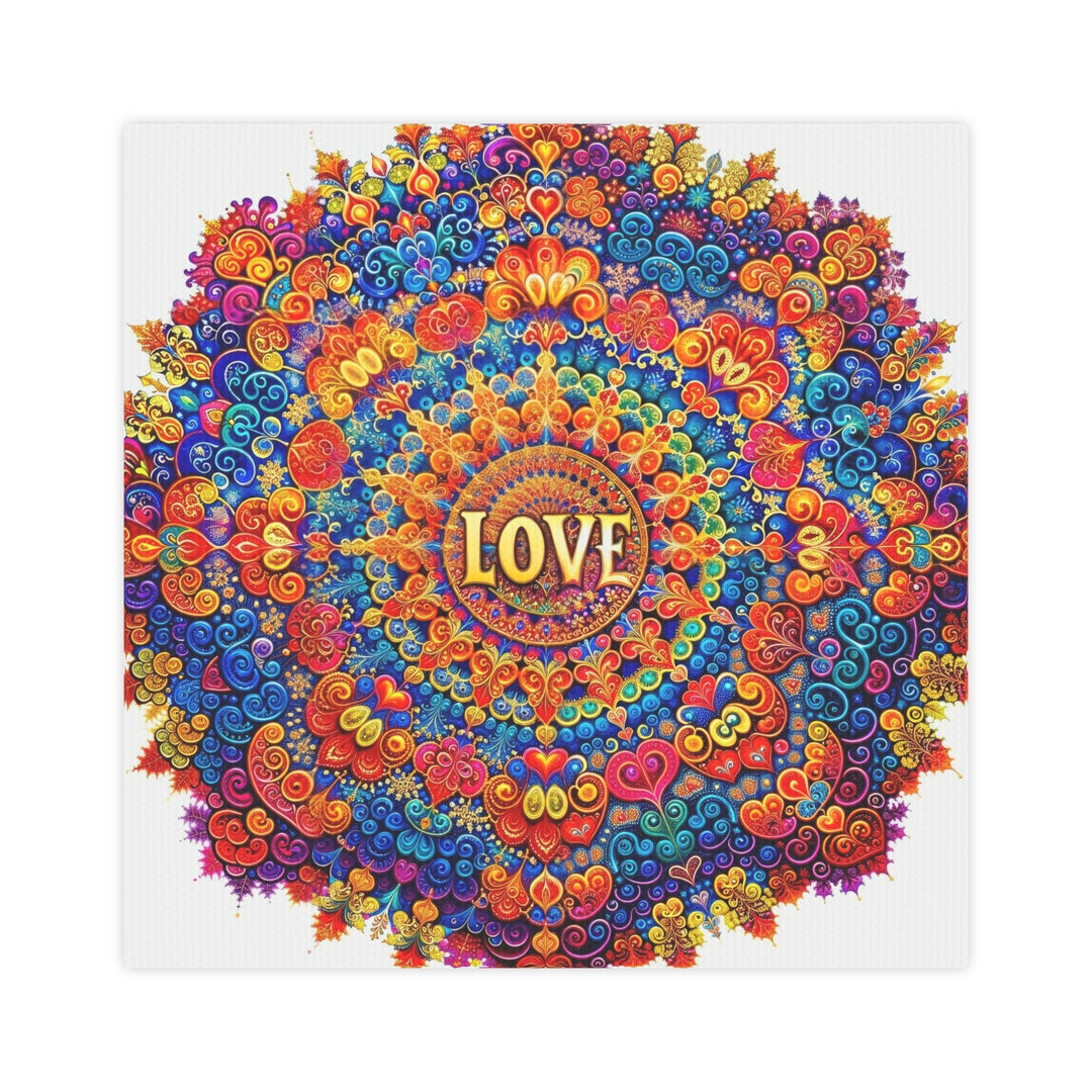 Vibrant Love Mandala - Canvas Photo Tile - Canvas - g(0D·IO) - 8" x 8" (Square) - 0.5" -