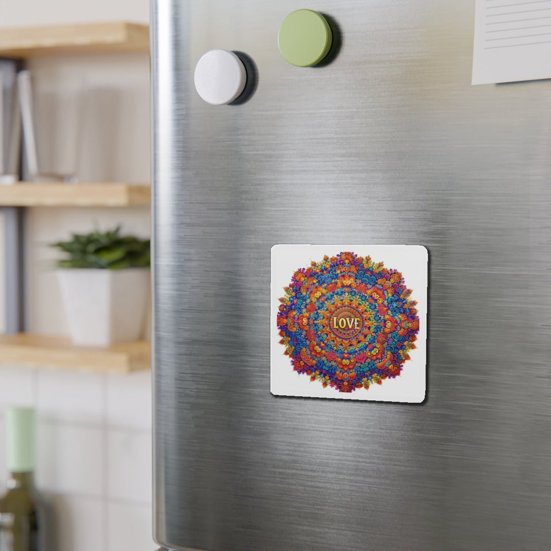 Vibrant Love Mandala - Die-cut Magnet - Home Decor - g(0D·IO) - 6 × 6" - Die-Cut - 1 pc