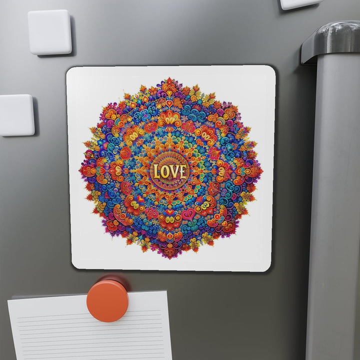 Vibrant Love Mandala - Die-cut Magnet - Home Decor - g(0D·IO) - 6 × 6" - Die-Cut - 1 pc