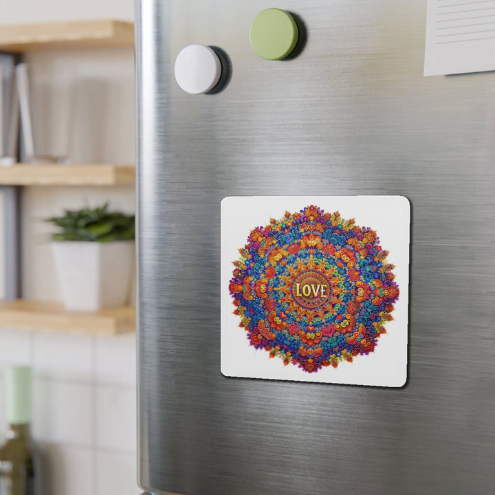 Vibrant Love Mandala - Die-cut Magnet - Home Decor - g(0D·IO) - 6 × 6" - Die-Cut - 1 pc