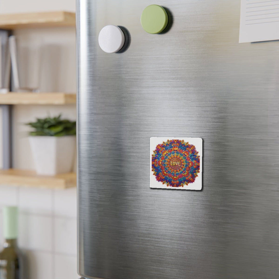 Vibrant Love Mandala - Die-cut Magnet - Home Decor - g(0D·IO) - 6 × 6" - Die-Cut - 1 pc