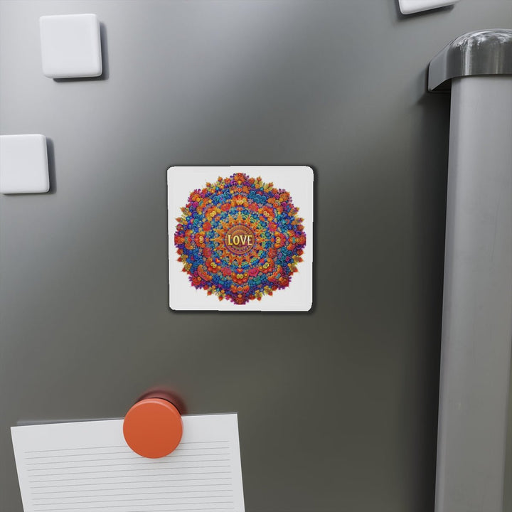 Vibrant Love Mandala - Die-cut Magnet - Home Decor - g(0D·IO) - 6 × 6" - Die-Cut - 1 pc