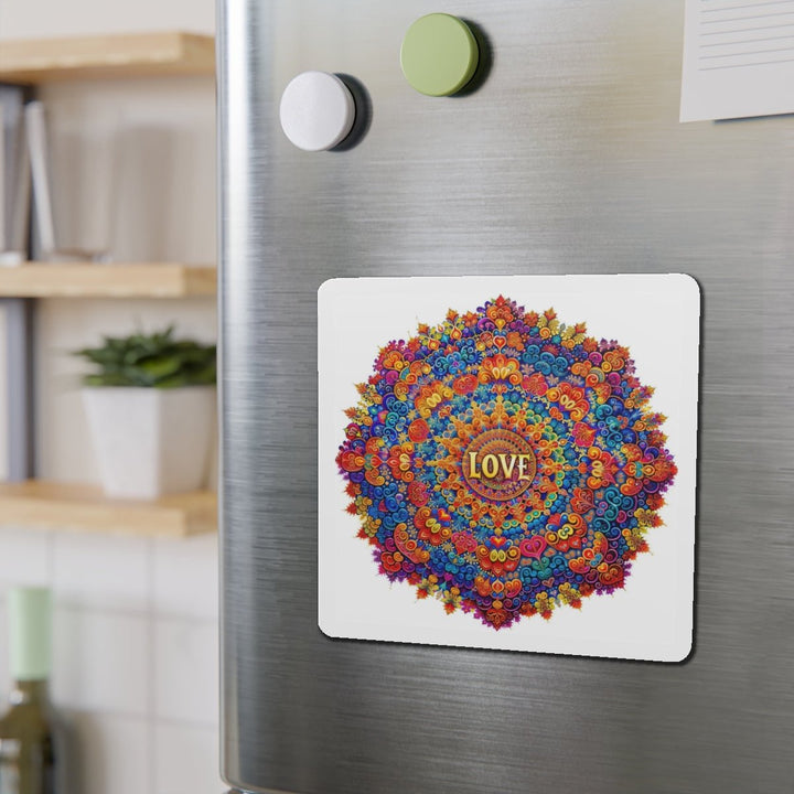 Vibrant Love Mandala - Die-cut Magnet - Home Decor - g(0D·IO) - 6 × 6" - Die-Cut - 1 pc
