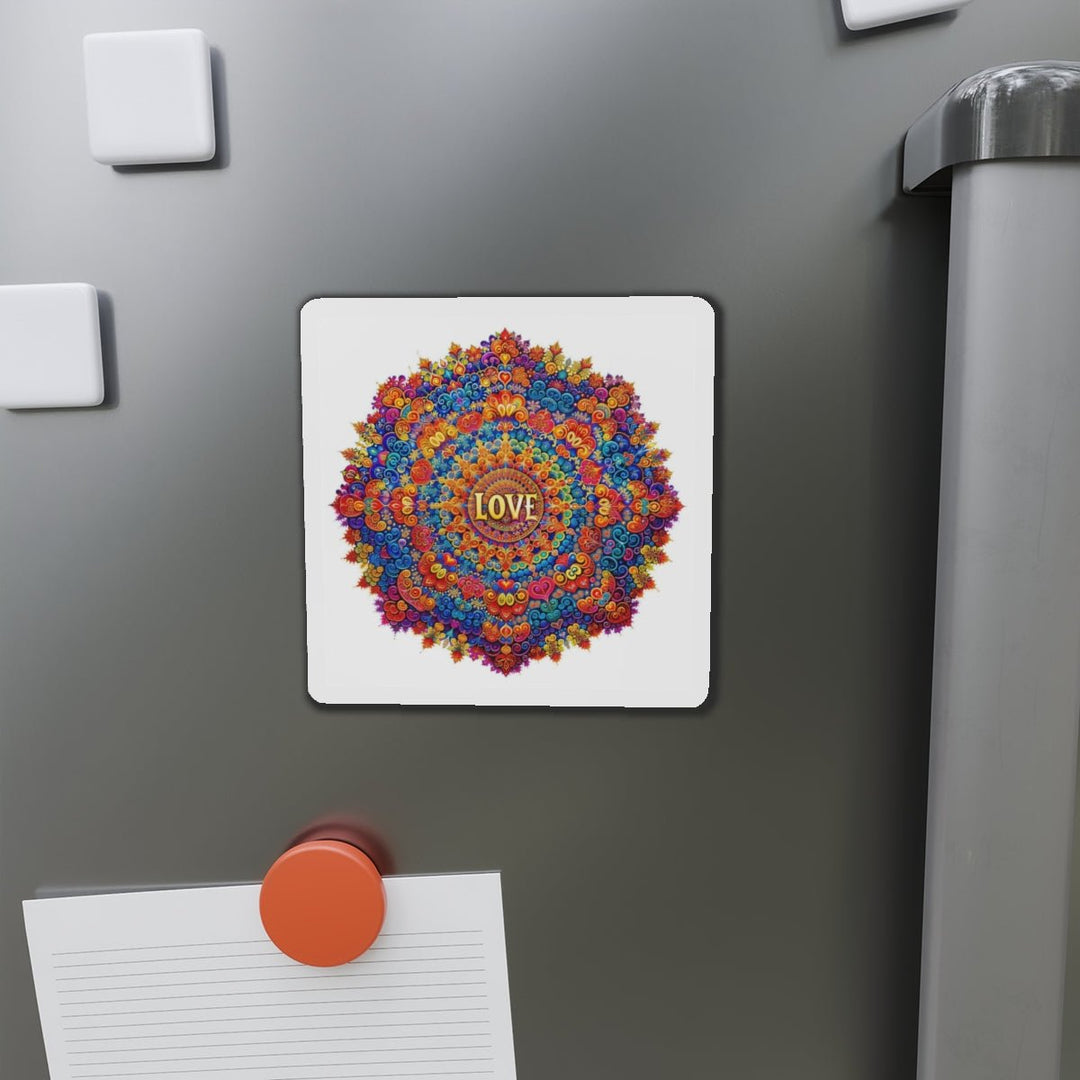 Vibrant Love Mandala - Die-cut Magnet - Home Decor - g(0D·IO) - 6 × 6" - Die-Cut - 1 pc