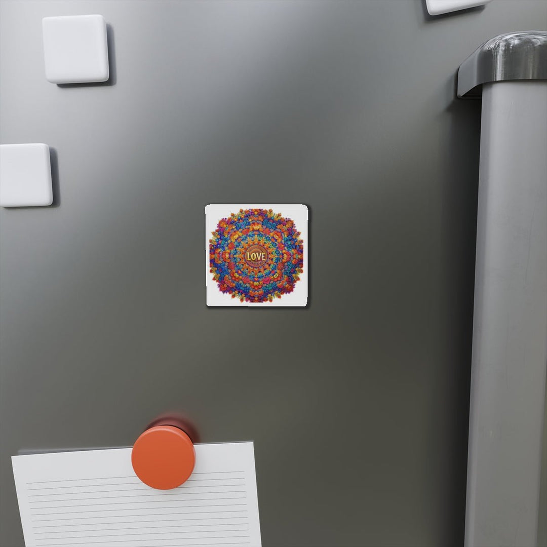 Vibrant Love Mandala - Die-cut Magnet - Home Decor - g(0D·IO) - 6 × 6" - Die-Cut - 1 pc