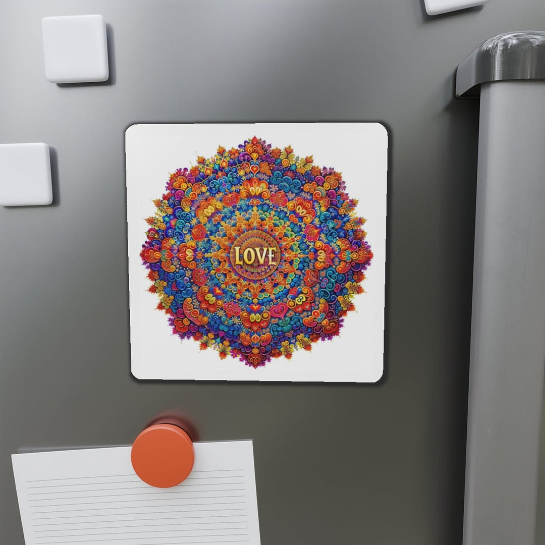 Vibrant Love Mandala - Die-cut Magnet - Home Decor - g(0D·IO) - 6 × 6" - Die-Cut - 1 pc